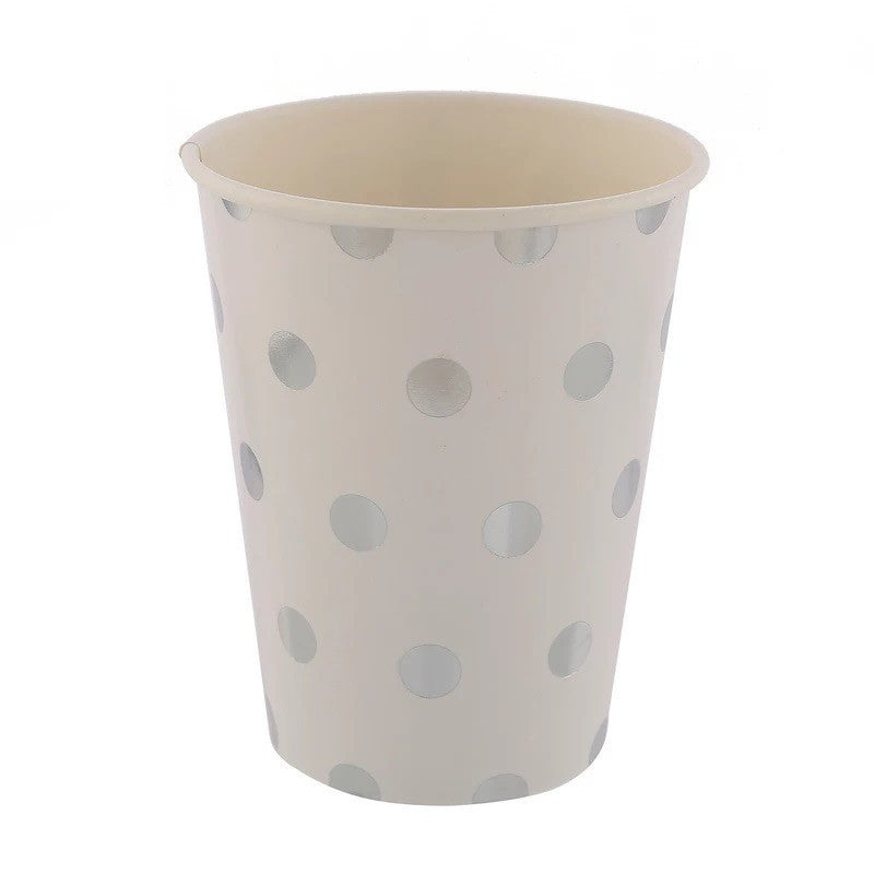 Vasos Lunares x 10 Plateado
