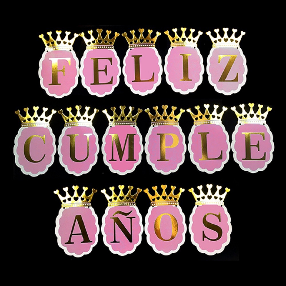 Guirnalda Banderín "Feliz Cumpleaños" Corona