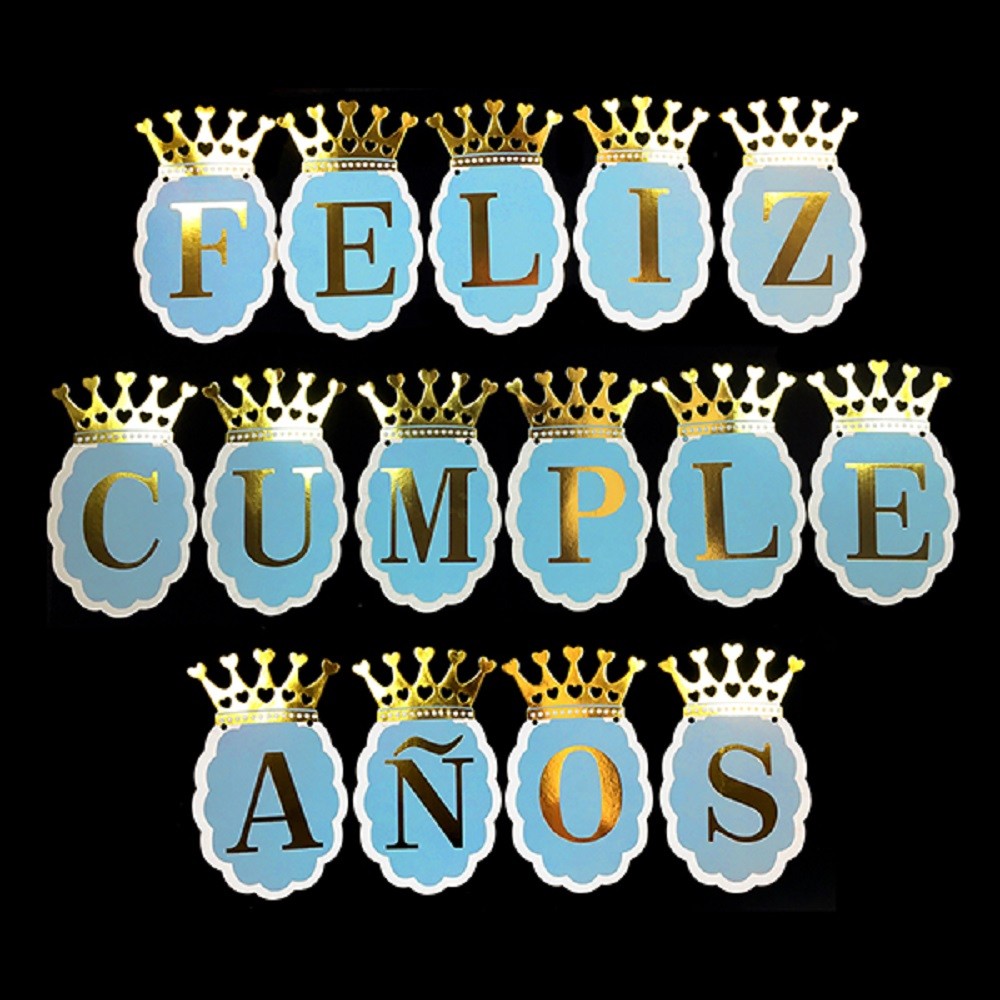 Guirnalda Banderín "Feliz Cumpleaños" Corona
