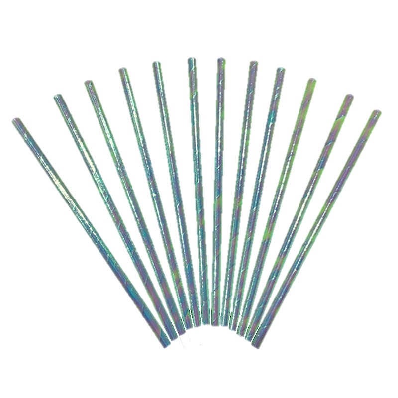 Bombilla de Papel Iridiscente x 12