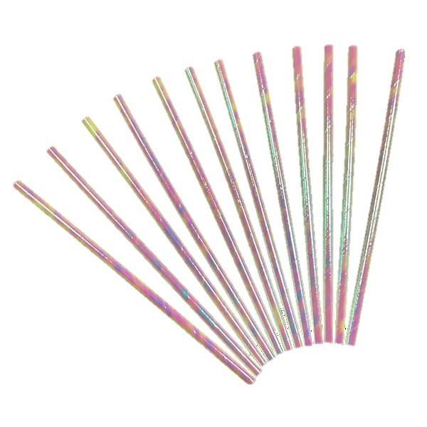 Bombilla de Papel Iridiscente x 12