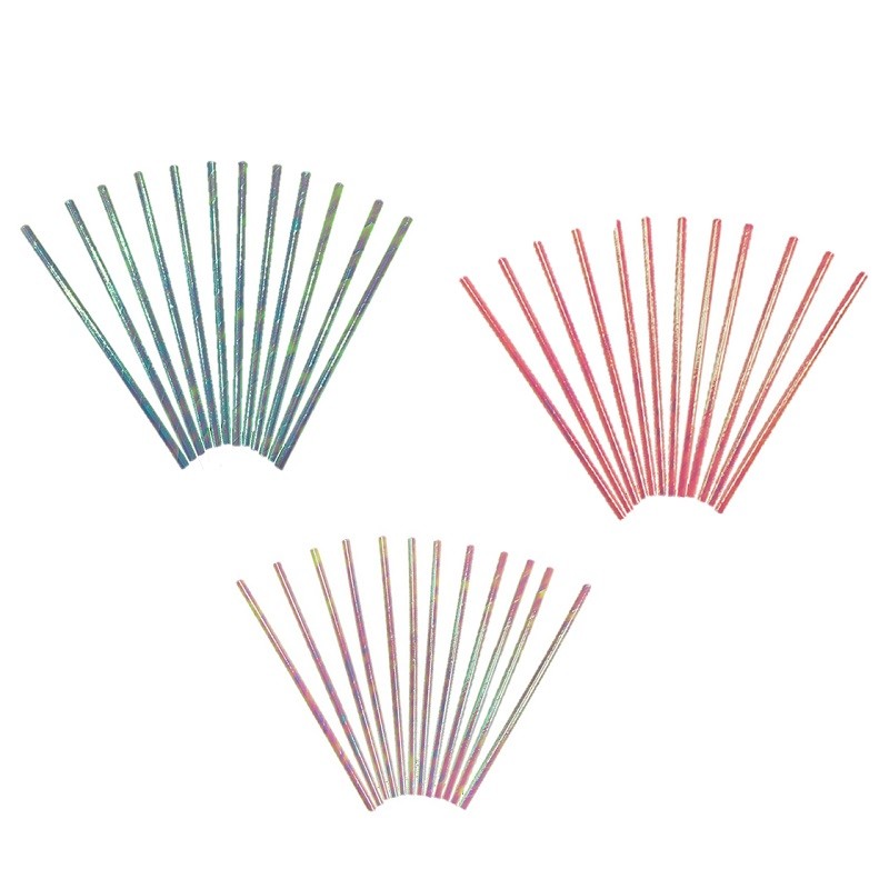 Bombilla de Papel Iridiscente x 12