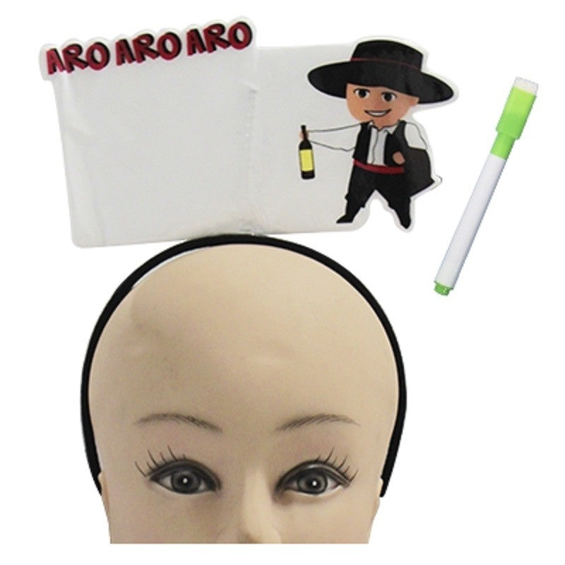 Cintillo Mensaje "Aro Aro" Pizarra