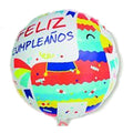 Globo Metálico Feliz Cumpleaños Llama Redondo