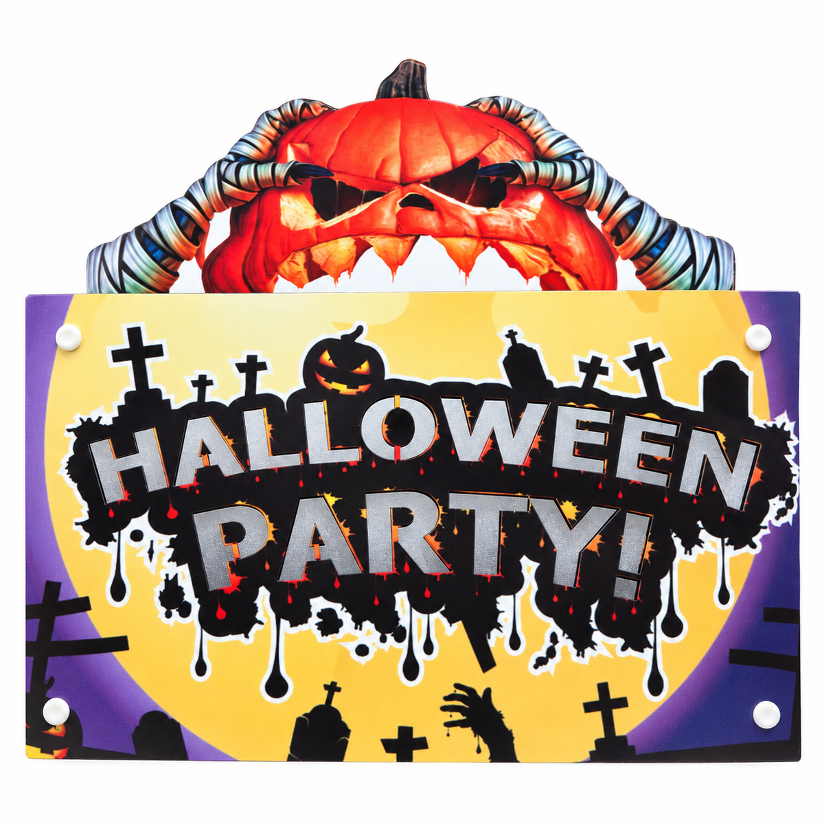 Decoración Letrero Madera Halloween Party Led