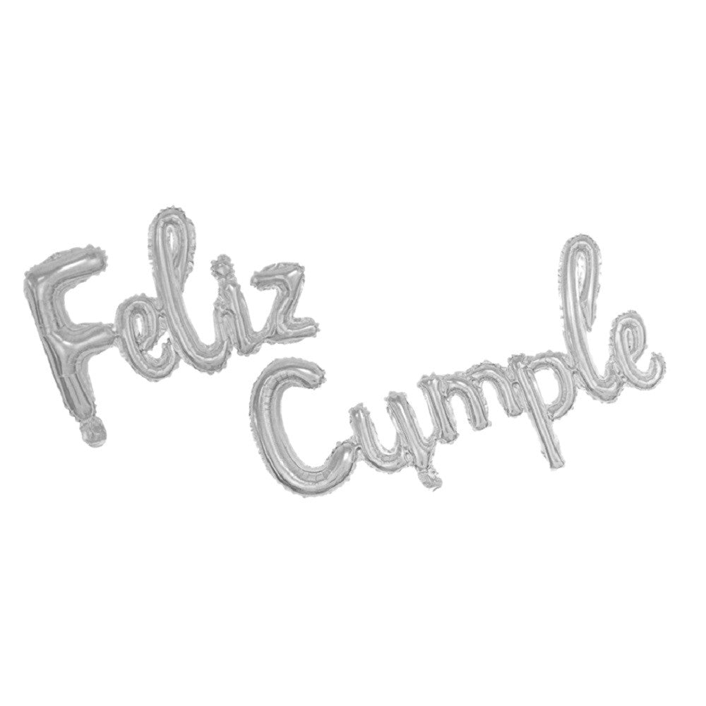 Globo Metálico Feliz Cumple Cursiva Colores