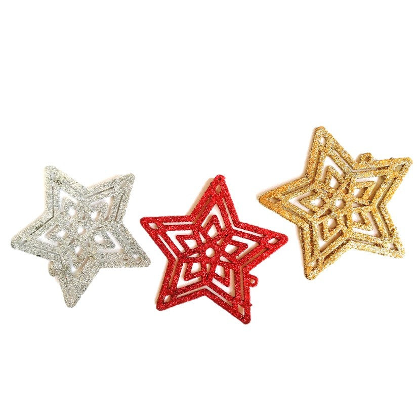 Decoración Estrellas de Navidad x 3