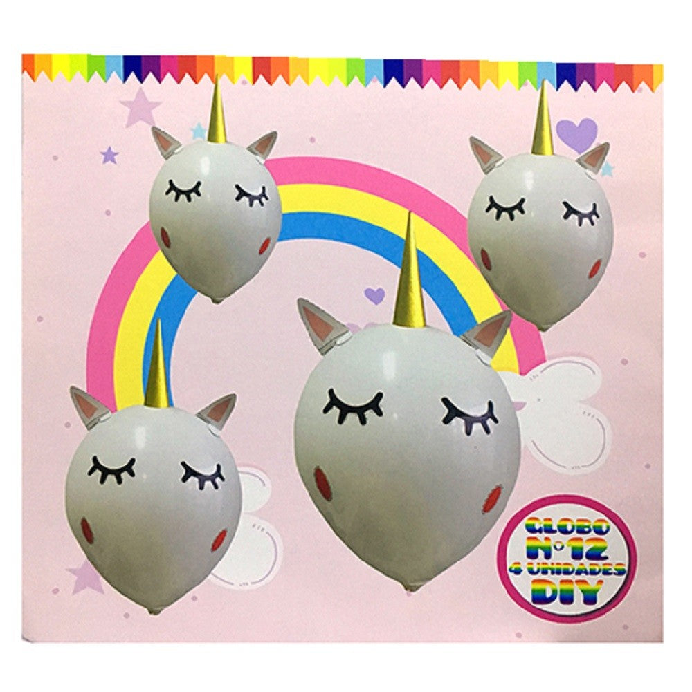 Set 4 Globos Unicornios Armables