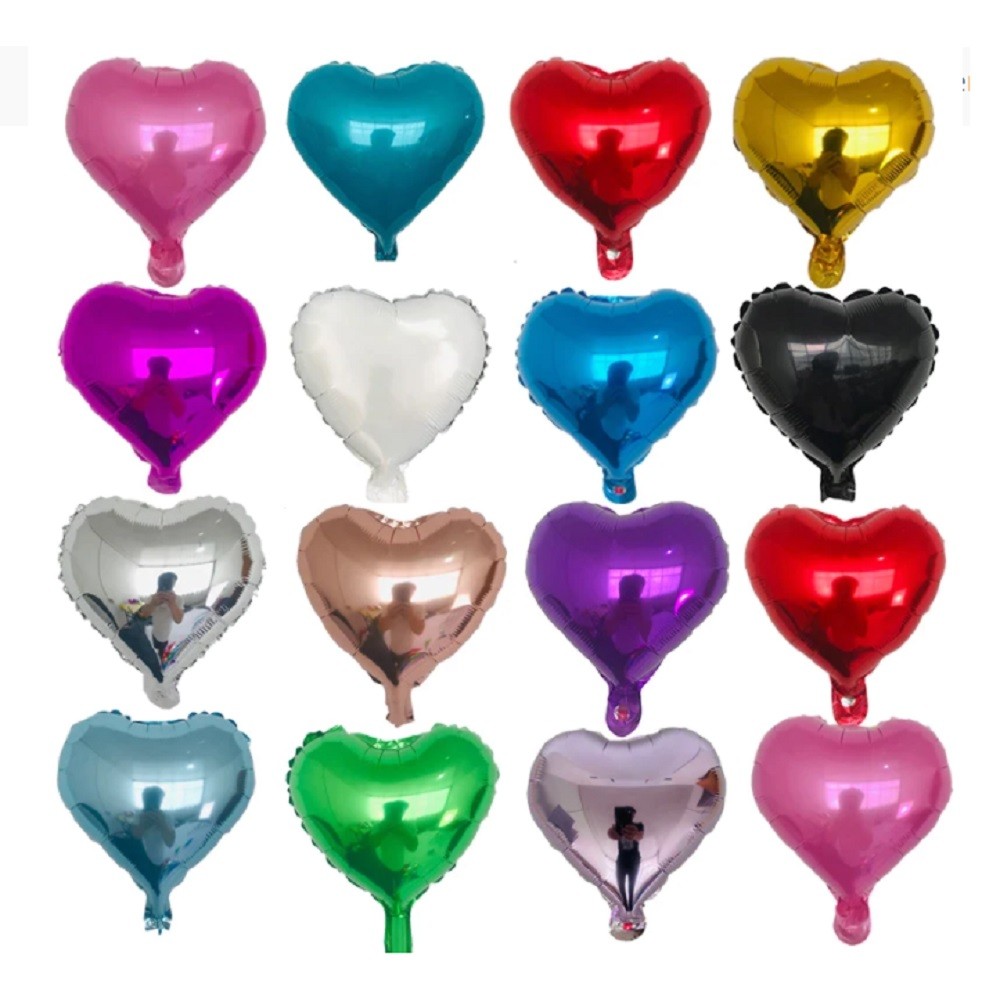 Globo Metálico Corazón Colores