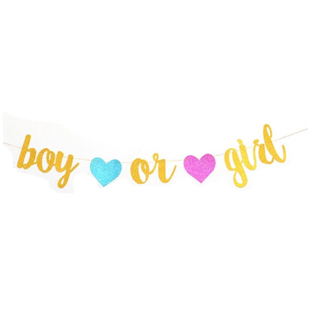 Guirnalda Boy Girl Cursivo Revelación De Género