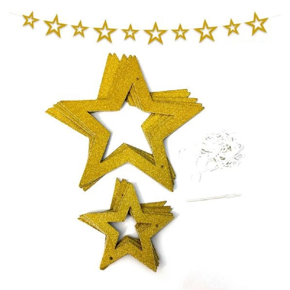 Guirnalda Decoración Estrellas Doradas