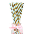 Bombilla de Papel Rayas Metalizada x 12