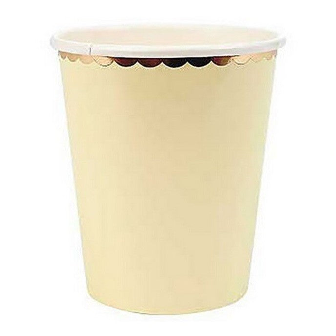 Vasos Pastel Bordes Dorados x 6