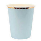 Vasos Pastel Bordes Dorados x 6