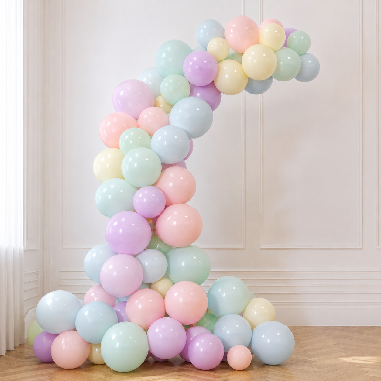 Arco Orgánico de Globos Pastel 100 Unidades | Kit Completo
