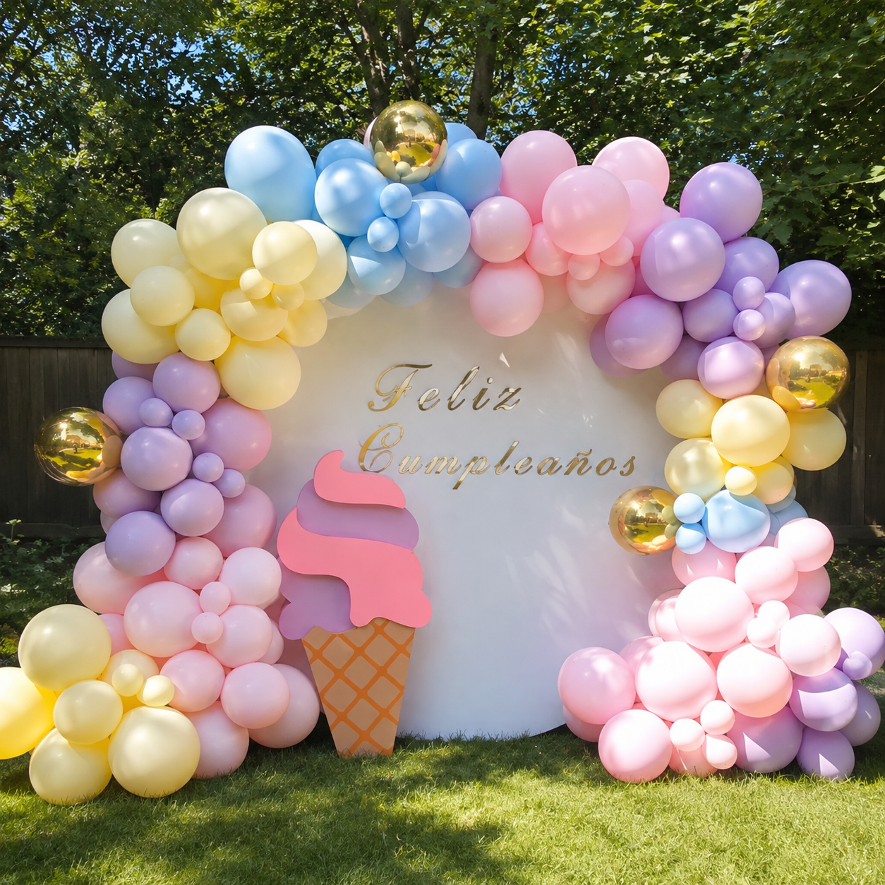 Arco de Globos Pastel 100 Globos Celeste Rosado | Kit Completo