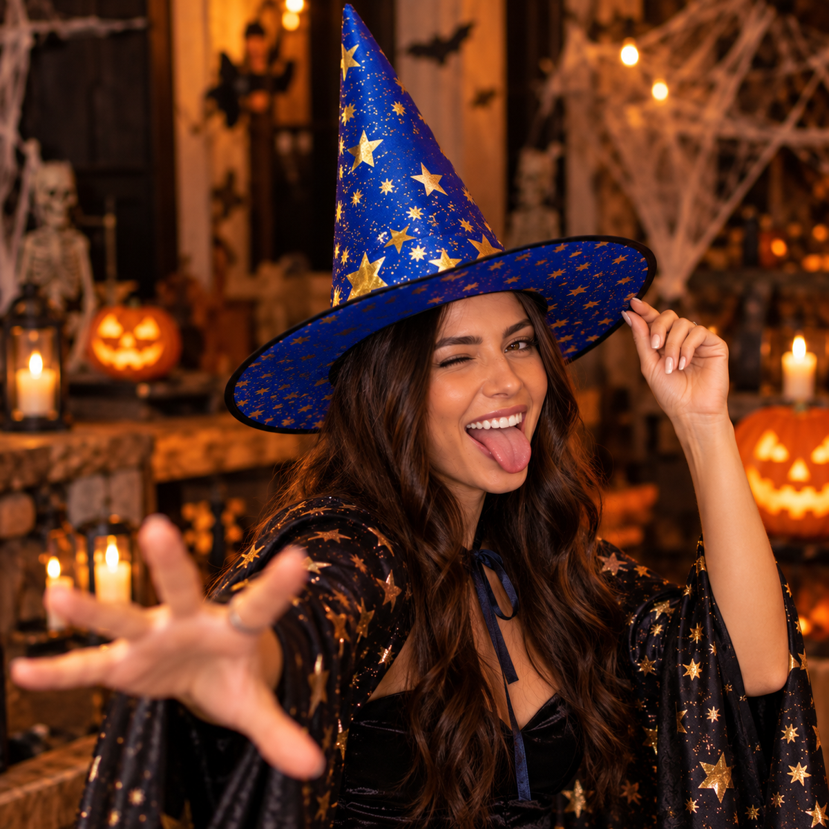 Sombrero Bruja Estrellas