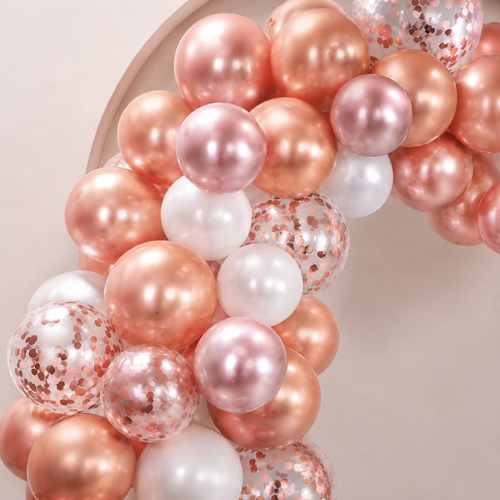 Arco de Globos Rose Gold 98 Piezas | Decoración Premium
