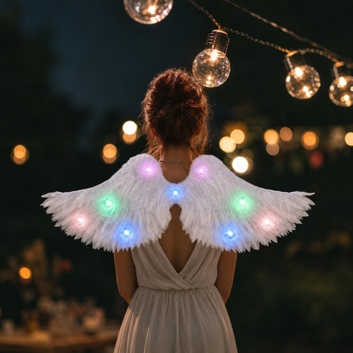 Alas de Ángel Blancas con Luces LED