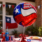 Globo Metálico Viva Chile 18 Pulgadas Fiestas Patrias