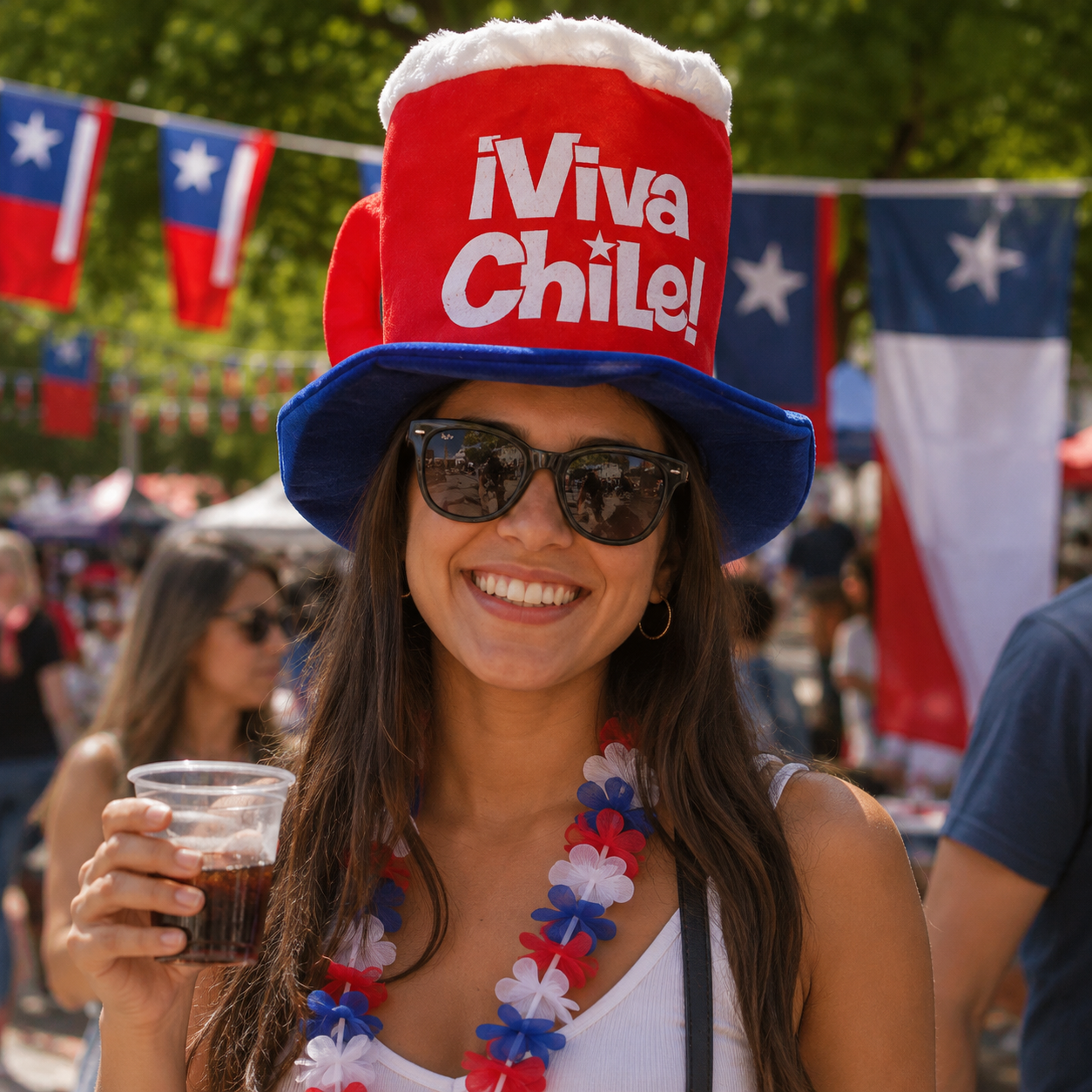 Gorro Shop Viva Chile Tricolor Fiestas Patrias