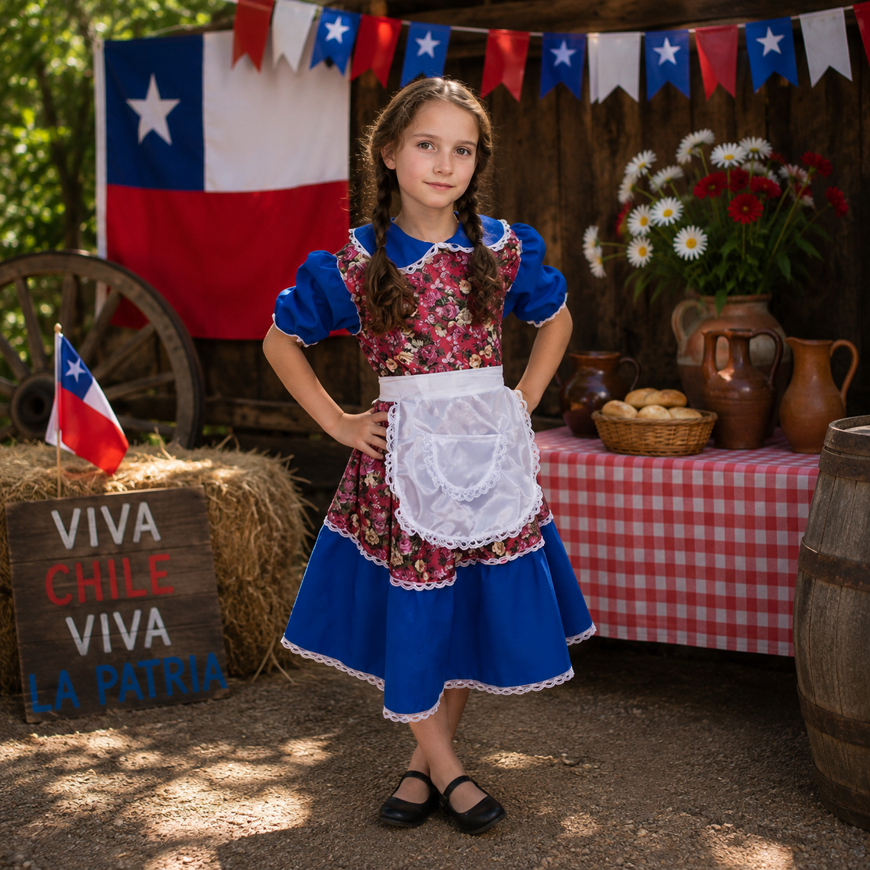 Traje Huasa China Niña Fiestas Patrias