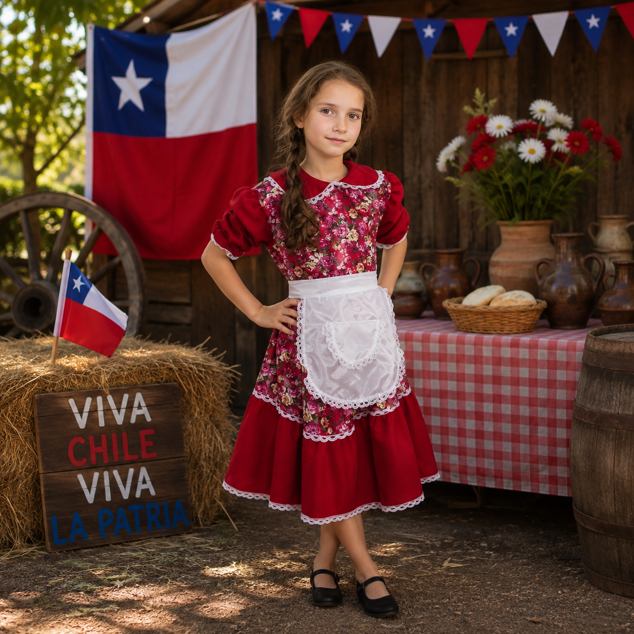 Traje Huasa China Niña Fiestas Patrias