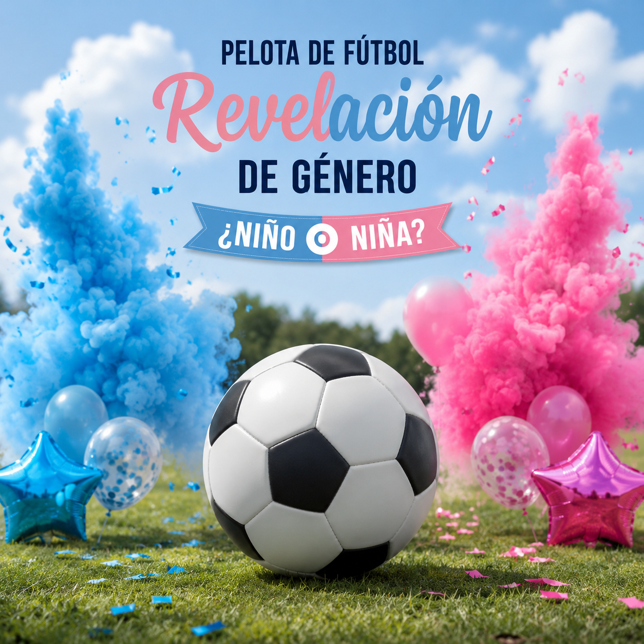 Pelota de Fútbol para Revelación de Género | Cotillón Activarte