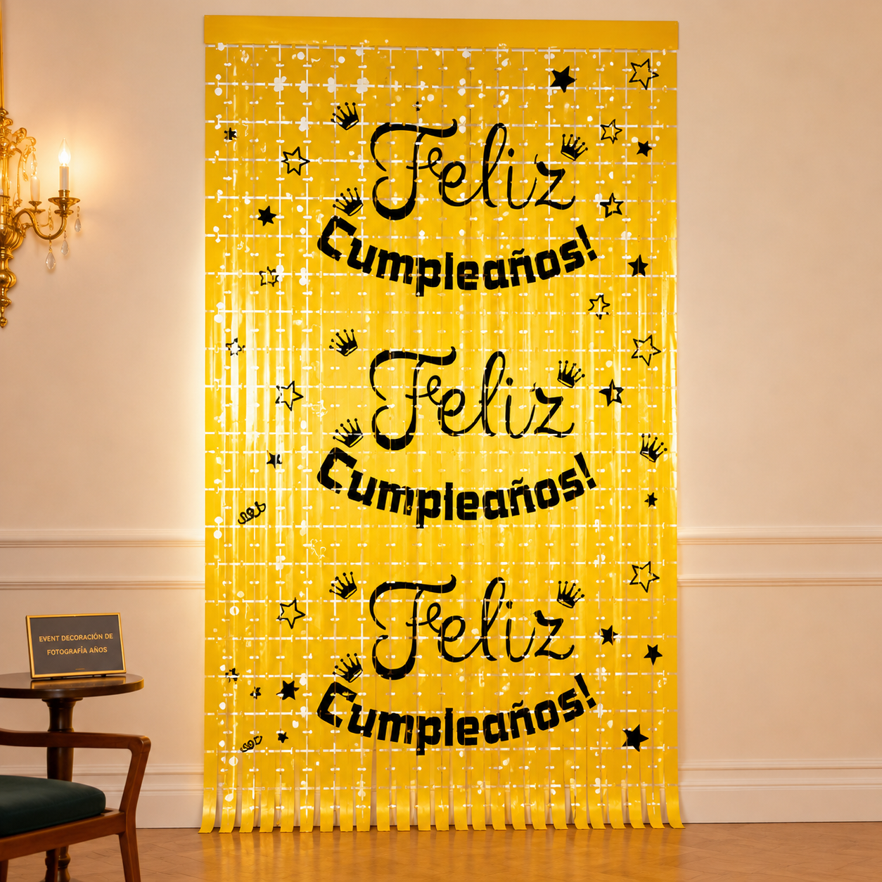 Cortina Metálica Feliz Cumpleaños