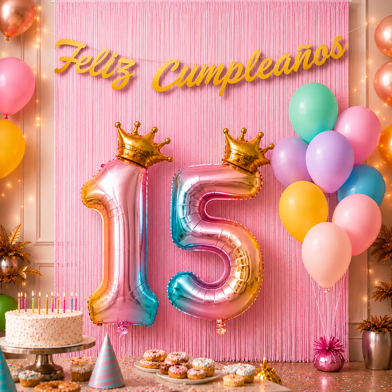 Kit Decoración Cumpleaños + Globos Número Corona | Cotillón Activarte