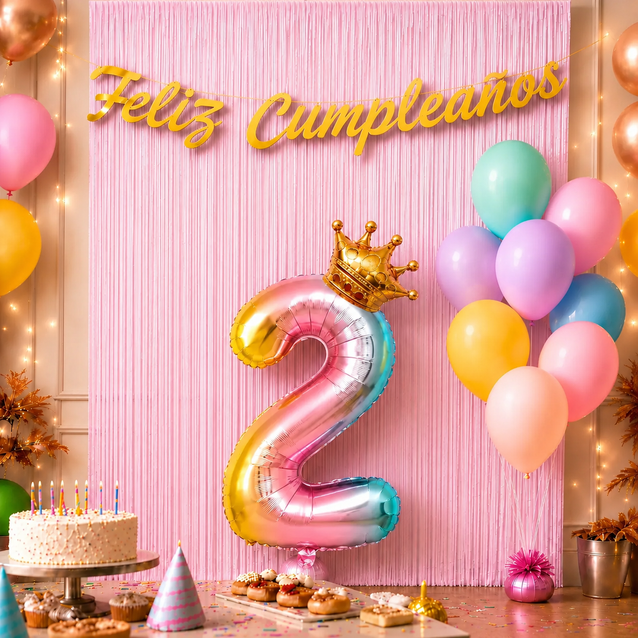 Kit Decoración Cumpleaños + Globos Número Corona | Cotillón Activarte