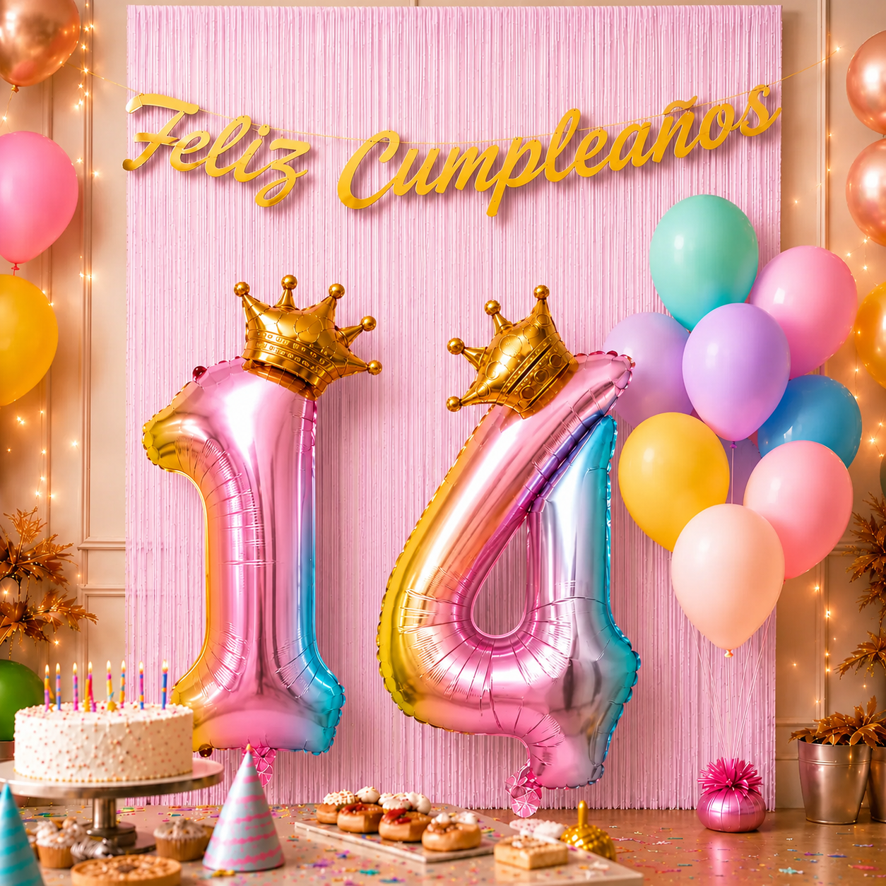 Kit Decoración Cumpleaños + Globos Número Corona | Cotillón Activarte