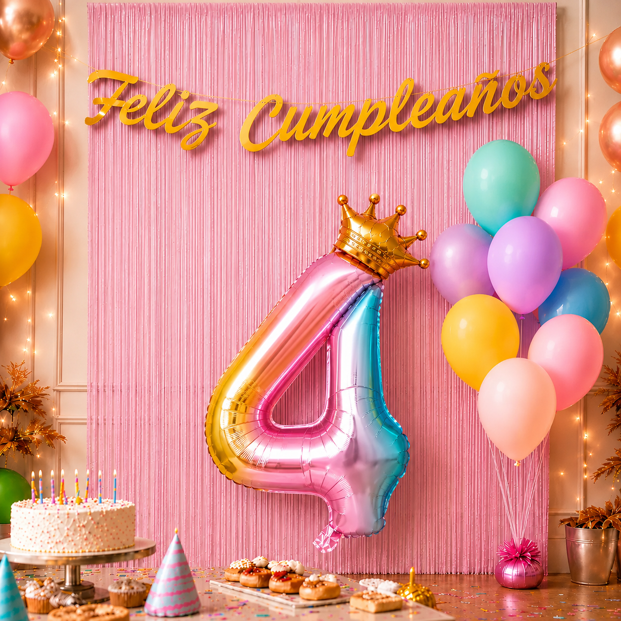 Kit Decoración Cumpleaños + Globos Número Corona | Cotillón Activarte