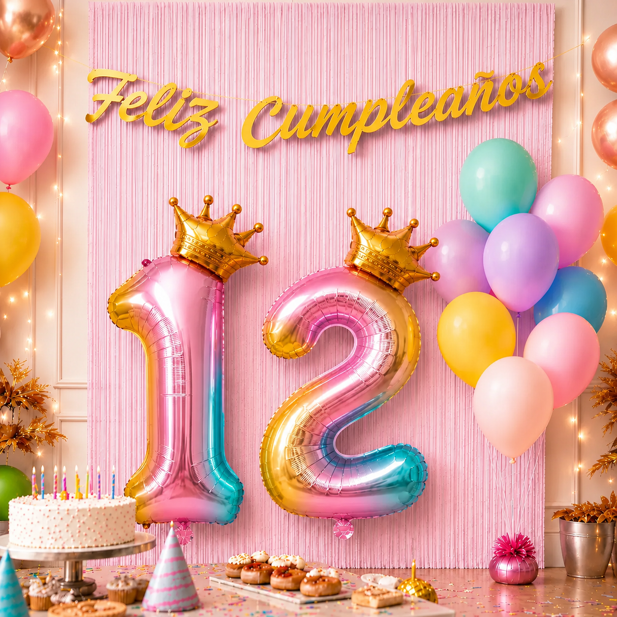 Kit Decoración Cumpleaños + Globos Número Corona | Cotillón Activarte