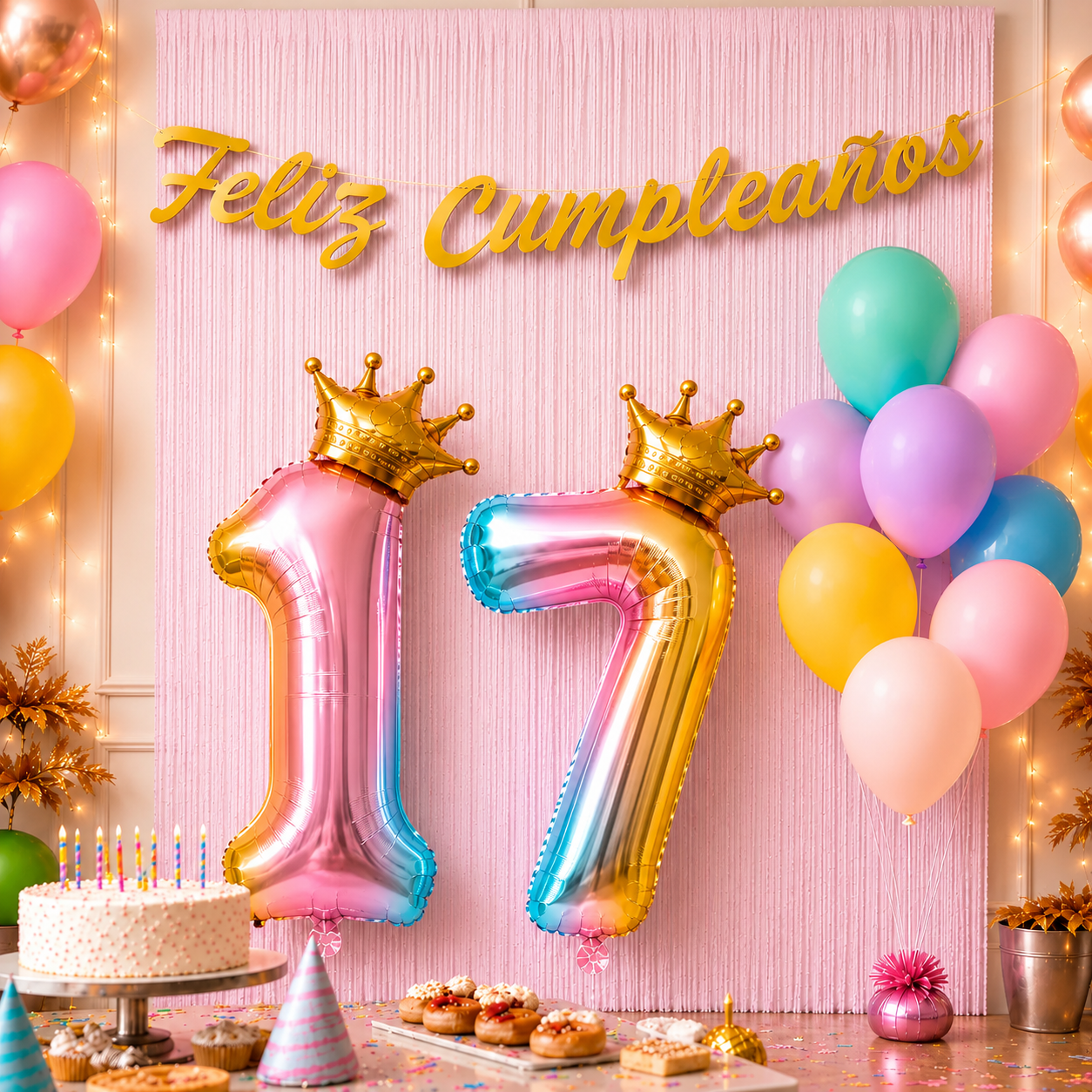 Kit Decoración Cumpleaños + Globos Número Corona | Cotillón Activarte