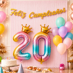 Kit Decoración Cumpleaños + Globos Número Corona | Cotillón Activarte