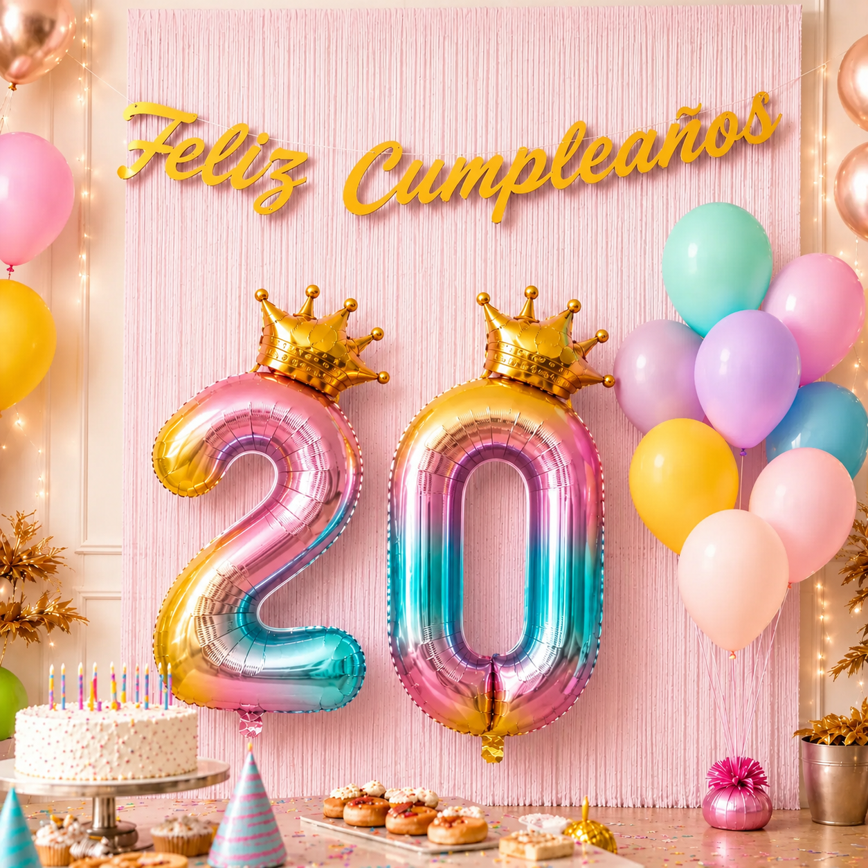 Kit Decoración Cumpleaños + Globos Número Corona | Cotillón Activarte