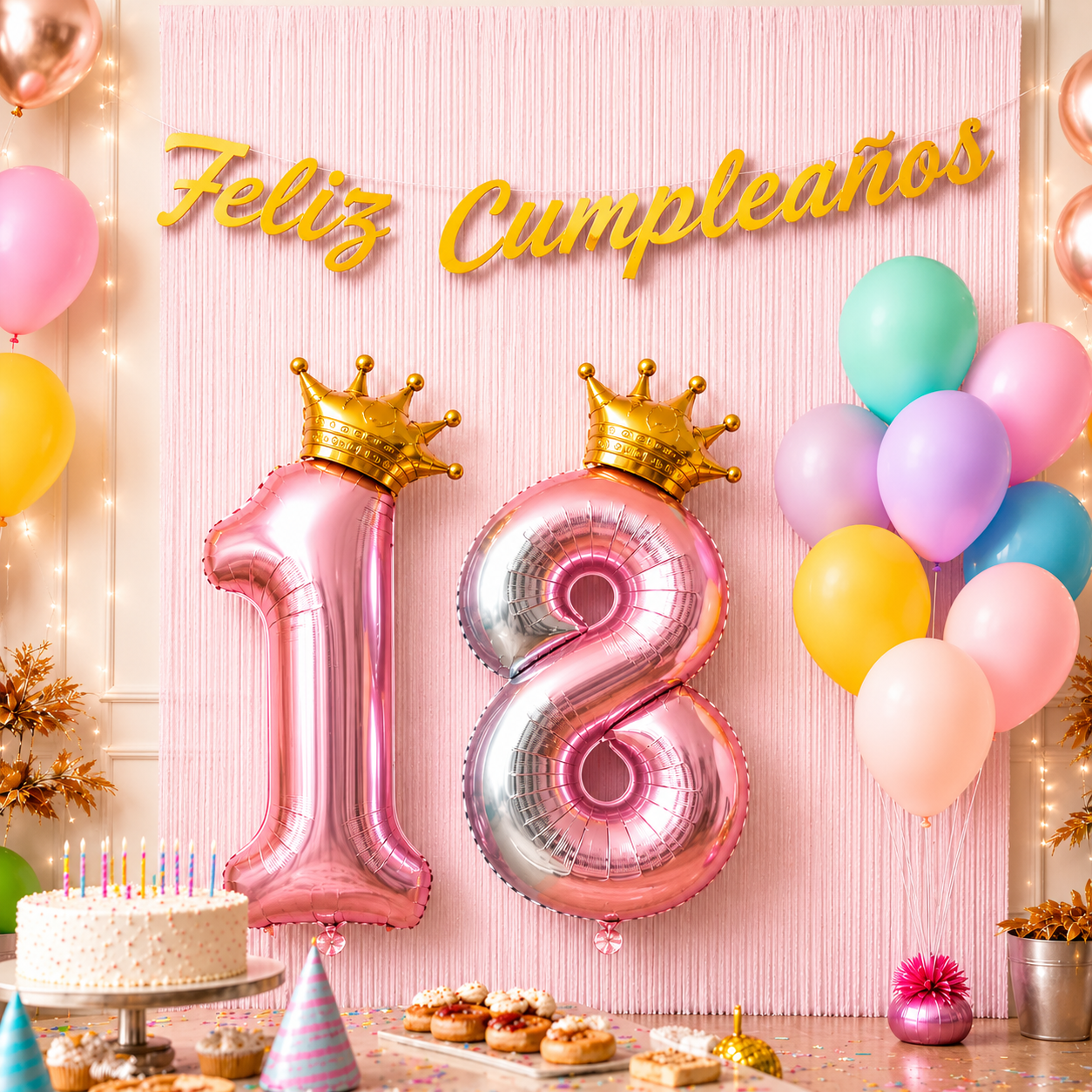 Kit Decoración Cumpleaños + Globos Número Corona | Cotillón Activarte