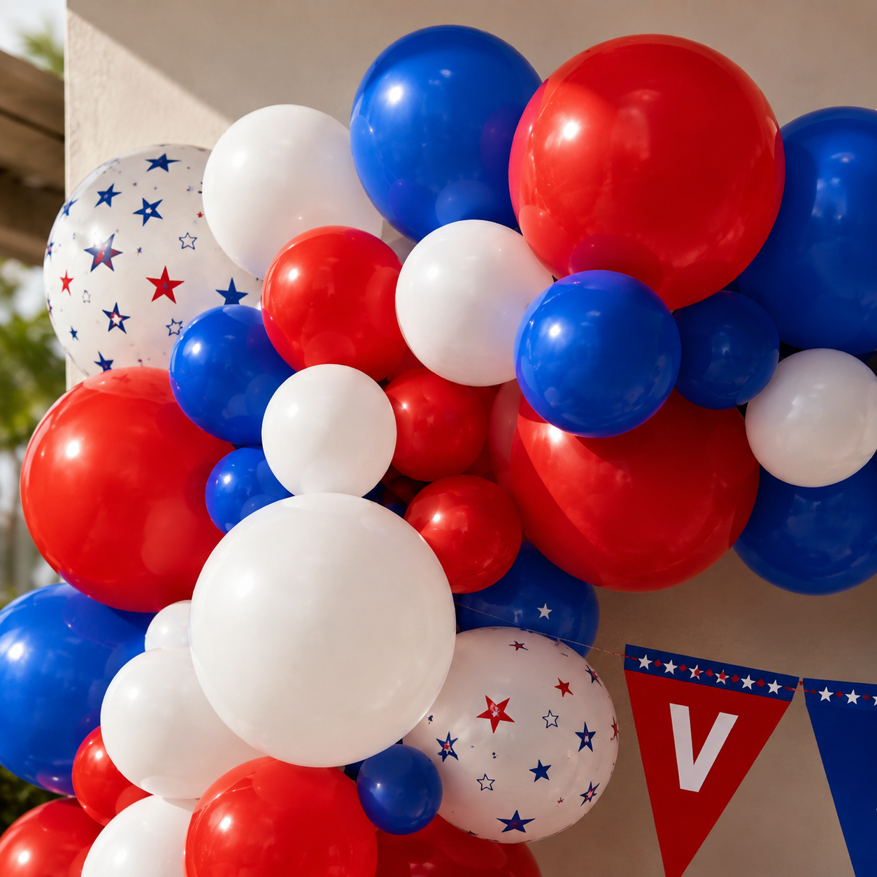 Set Decoración Fiestas Patrias Chile Viva Chile con Globos