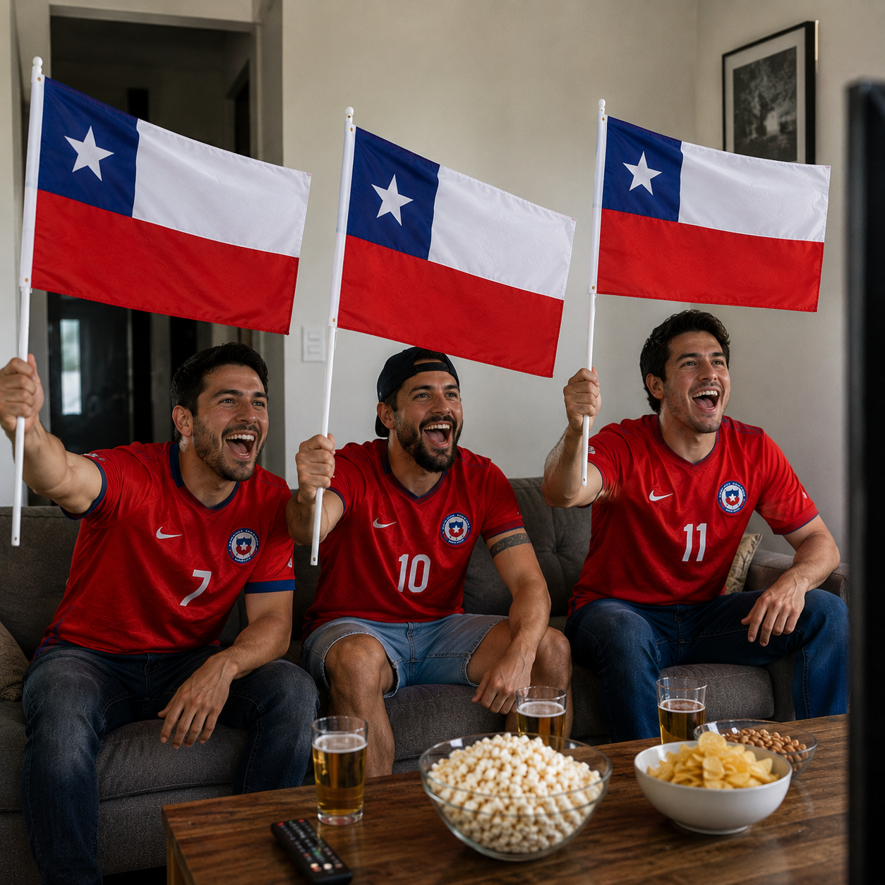 Set 3 Banderas de Chile 45 x 30 cm Fiestas Patrias