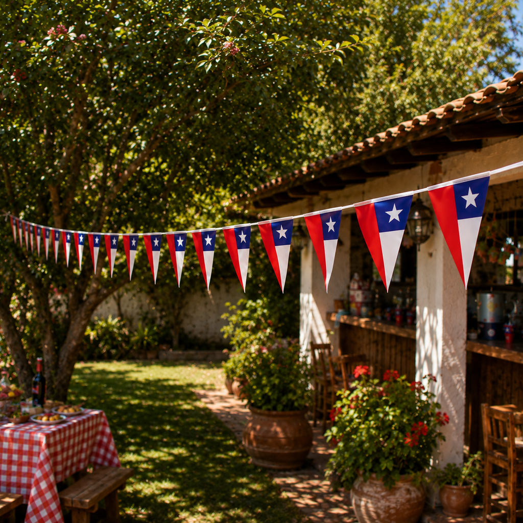 Guirnalda Banderines Bandera Chile 10 Metros Fiestas Patrias