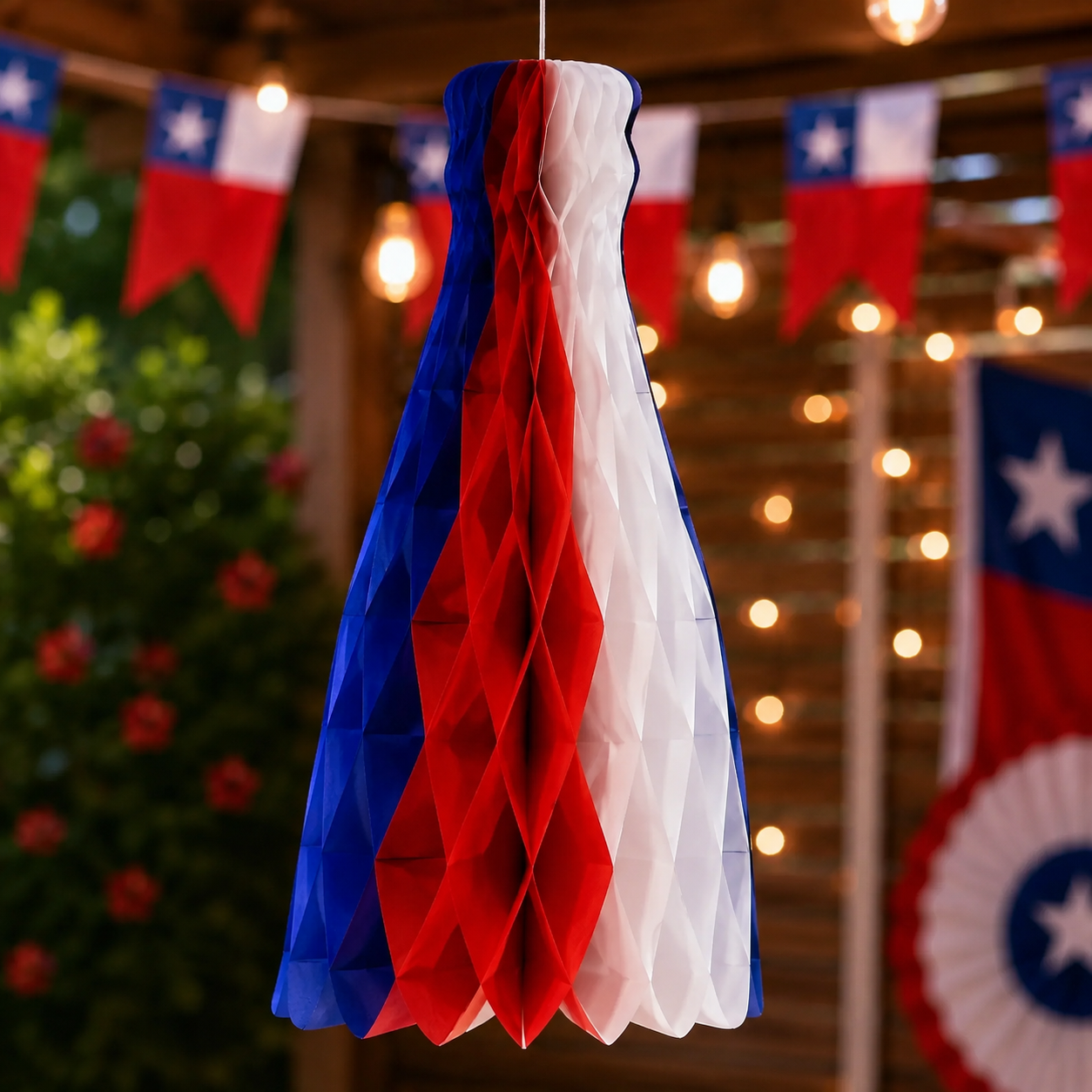 Adorno Botella Tricolor Chile 34 cm Fiestas Patrias