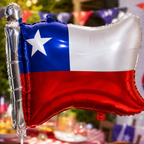 Globo Metálico Bandera de Chile Fiestas Patrias