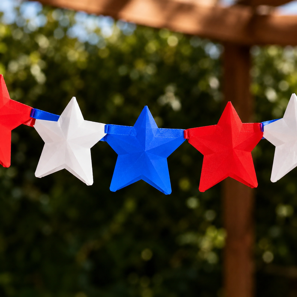 Guirnalda Estrellas Tricolor Chile Fiestas Patrias