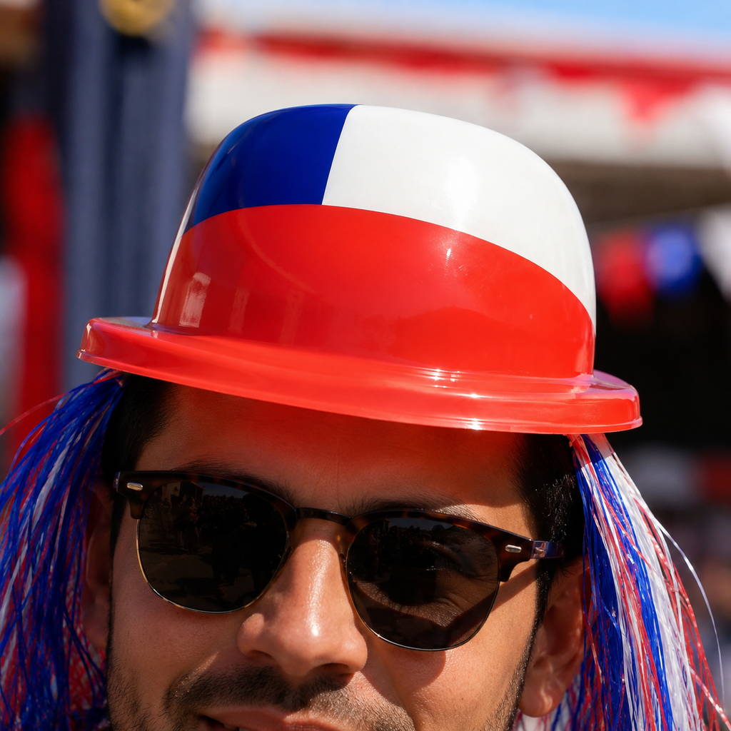 Gorro Tricolor con Pelos Chile Fiestas Patrias
