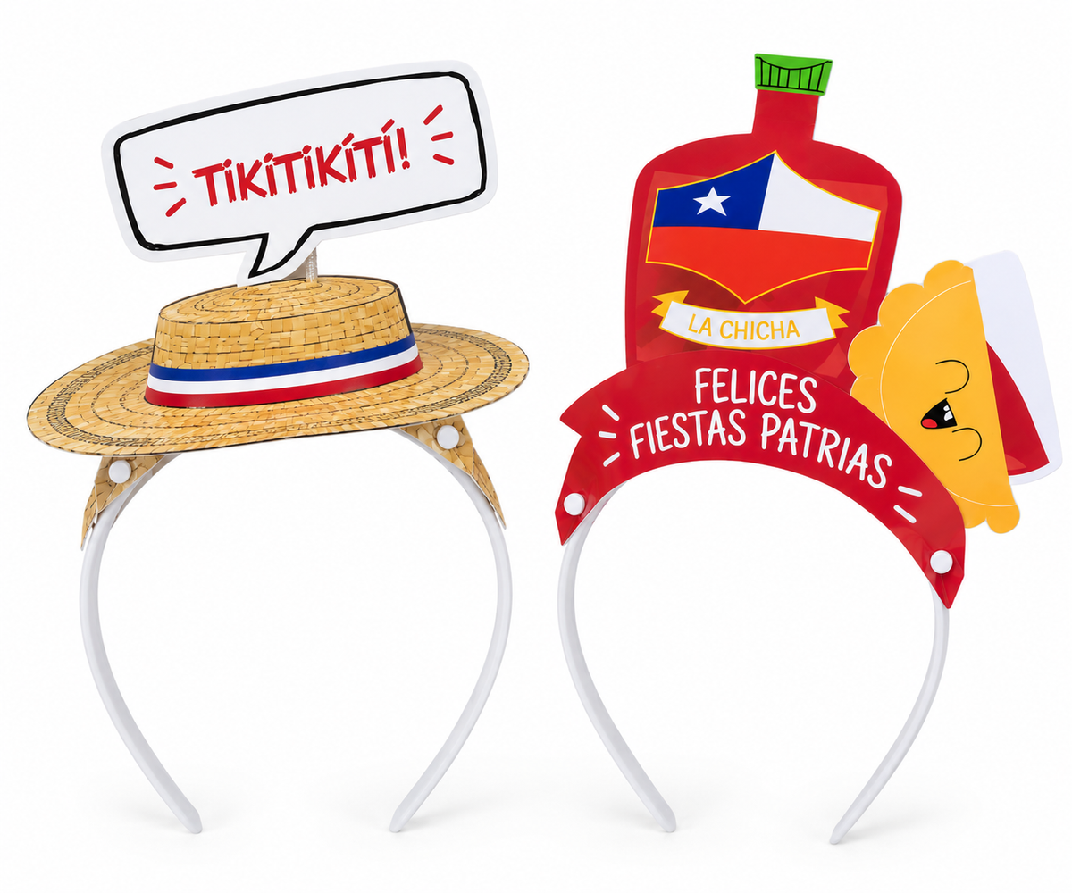 Set 4 Cintillos Dieciocheros Fiestas Patrias Chile