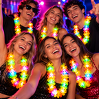 Collar Flores Dorado Led