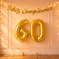 Set Decoración Cumpleaños Globos Número Dorado | Cotillón Activarte