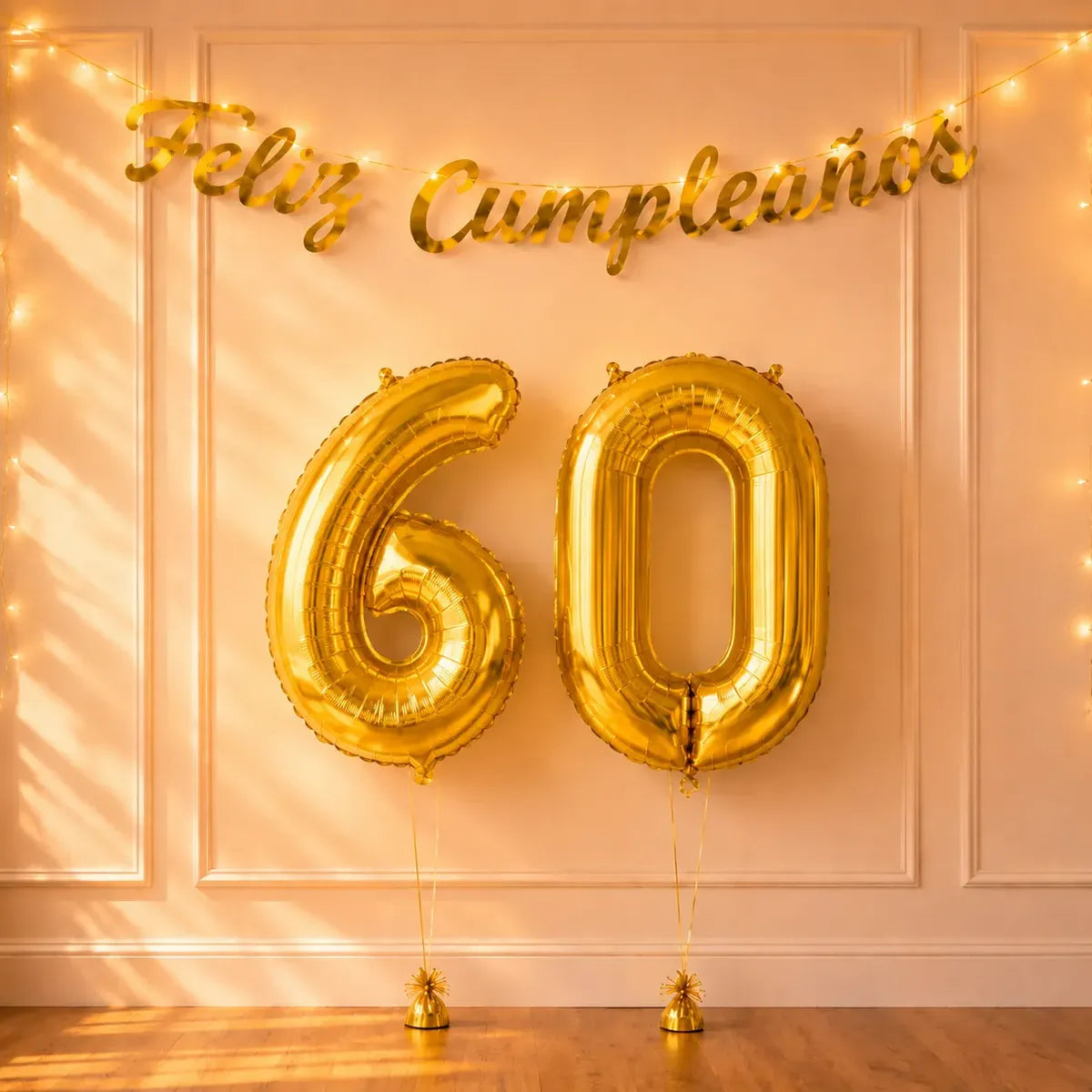 Set Decoración Cumpleaños Globos Número Dorado | Cotillón Activarte