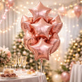 Set 6 Globos Metálicos Estrella Rose Gold Decoración